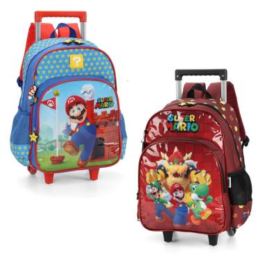 Imagem de Mochila Rodas Infantil Escolar Super Mario Luxcel IC39446MO