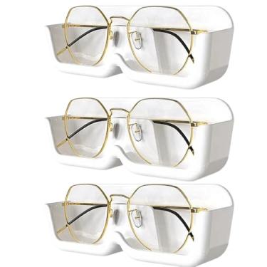 Imagem de Suporte de Parede para Óculos com Fixação por Adesivo Sem Furos - Plástico ABS Branco para Óculos de Grau e de Sol (12)