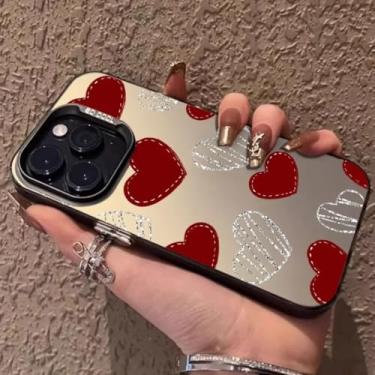 Imagem de MVVKKY Capa protetora para celular Samsung A05 4G com padrão galvanizado em formato de coração (para Samsung A05 4G/KK40)