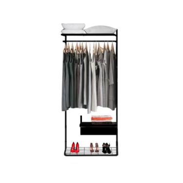 Imagem de Closet Aramado Linear CLR373 Gav 1,00m - Casa Expressa, Preto