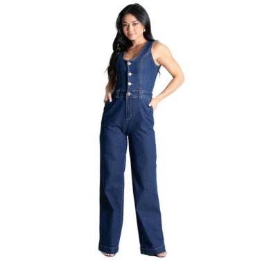 Imagem de Macacão Jeans Sawary - 281284 - Azul médio 34, Azul, 34