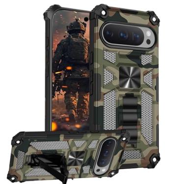Imagem de Ephoou Capa de camuflagem com suporte para Google Pixel 10 Pro XL de 6,8 polegadas - suporte embutido, capa protetora resistente à prova de choque resistente à prova de choque para Google Pixel 10 Pro