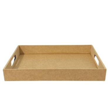 Imagem de Bandeja Em MDF Cru Para Artesanato Decoração E Utilidades Domésticas Medindo 38x26,5x5cm Ideal Para Pintura Personalizada