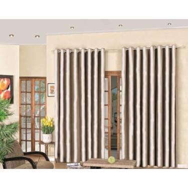 Imagem de Cortina Janela Sala Tecido Blackout Cetim Premium 3,00m x 2,30m (Palha)
