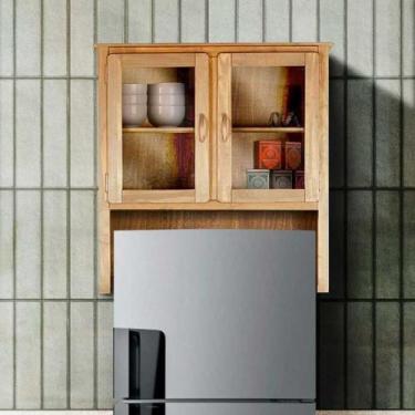 Imagem de Armário Aéreo Oratório 2 Portas De Vidro Madeira Maciça Mel - Repleta 