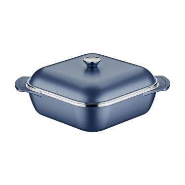 Imagem de Caçarola Quadrada Tramontina Lyon Em Alumínio Com Revestimento Azul Elementar 28cm
