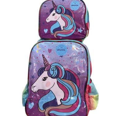 Imagem de Mochila E Lancheira Unicórnio Glitter Azul - Luxcel