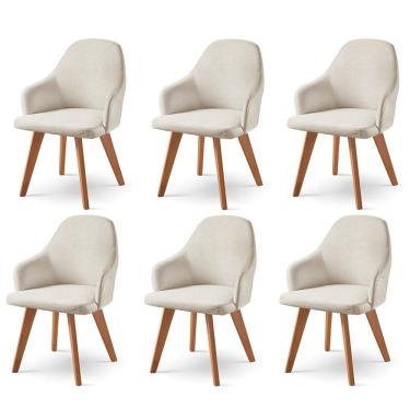 Imagem de Kit 6 Cadeiras para Sala de Jantar Manuela Nude