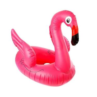 Imagem de Boia Inflável com Assento Flamingo Rosa Boia Infantil Segura e Divertida para Piscina e Praia Design Confortável