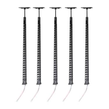 Imagem de Fenteer 5 postes de iluminação pública em escala 1:87 para maquete de, modelo de mesa de areia para simulação de, Preto