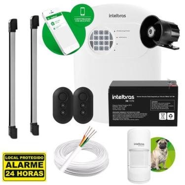 Imagem de Kit Alarme Anm 24 C/ Sensor Ativo Iva 7100 4 Feixe Intelbras