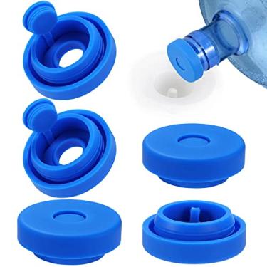 Imagem de Tampa de jarro de água de 3 e 5 galões reutilizável, tampas de substituição de galão de silicone de grau alimentício para garrafas de 55 mm e dispensadores de água, tampa de substituição para jarro de