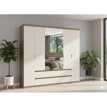 Imagem de Guarda-roupa 6 Portas 250cm X 230cm X 55cm Nobre - THB Móveis