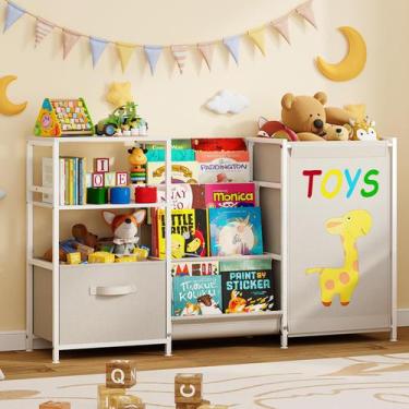 Imagem de Estante de livros Aokitsink 3 Side Kids Montessori com gaveta de armaz