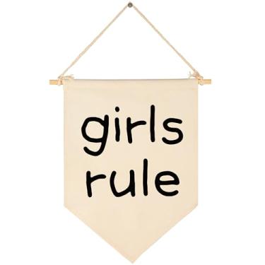 Imagem de Galhardete de parede para meninas, presentes para bebês, meninas, crianças, faixa pendurada em tela, presentes para berçário, sala de aula, sala de jogos, sala de jogos, sala de leitura, quarto