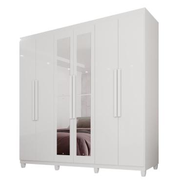 Imagem de Guarda-roupa Casal 100% Mdf 6 Portas E 4 Gavetas Espanha Com Espelho