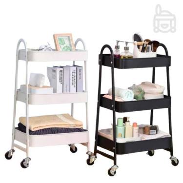 Imagem de Prateleira Estante Carrinho Organizador De Metal Multiuso 3 Andares Co