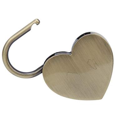 Imagem de RiToEasysports Cadeado Vintage Com Coração, Trava Com Chave de Metal Durável para Caixa de Joias, Bagagem Pequena, Ouro Rosa para Suprimentos de Artesanato Doméstico (Bronze)