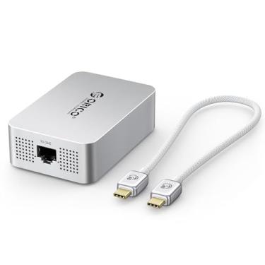 Imagem de ORICO Adaptador de rede 10GbE compatível com USB 4/Thunderbolt 3/4 10Gbps LAN com fio para NAS/PC/Mac, liga de alumínio com ventilador de resfriamento, inclui cabo USB4 de 40 Gbps para Mac/Windows REA