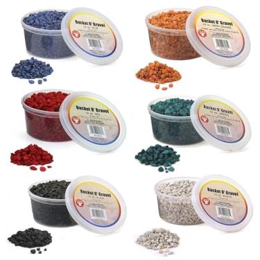 Imagem de Hygloss Craft Rocks Mini Pedras para Projetos de Arte - Balde O 'Gravel, 6 Cores Asst, 500 g Pacote com 6