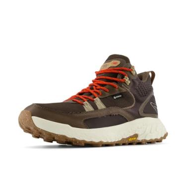 Imagem de New Balance Tênis de corrida masculino Fresh Foam X Hierro Mid GTX V1 Trail, Cogumelo escuro/café preto/Neo Flame, 38