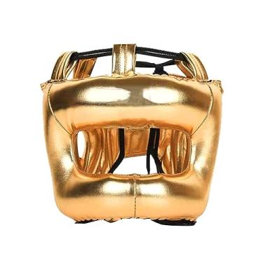 Imagem de rockible Capacete de Boxe Face Shield Kickboxing Headgear Muay Thai Headgear para Sparring, Ouro