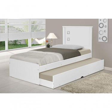 Imagem de Cama Bibox Solteiro Barcelona Branco - Preto - Tebarrot