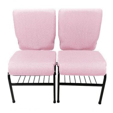 Imagem de 02 Cadeiras Para Igrejas C/ Porta Biblía E Porta Cálice Rosa