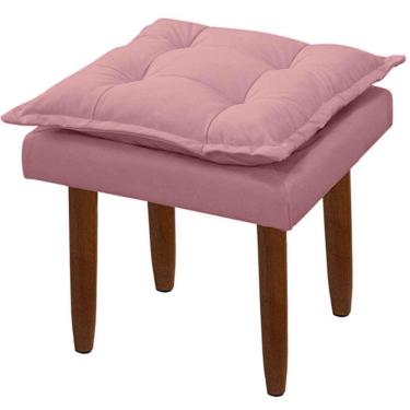 Imagem de Puff Decorativo Heloíse Veludo Rosê