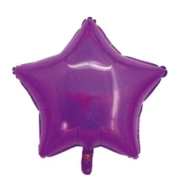 Imagem de BALAO HOLOGRAFICO ESTRELA C/CANUDO PINK 18"