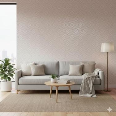 Imagem de Papel de Parede Premium Bordado Rosê 3D 10 metros = 2 Rolos de 5m X 45cm Autocolante Sala, Quarto, Armários