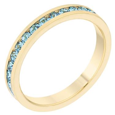 Imagem de Kate Bissett Elegante pedra do mês de nascimento empilhável Swarovski Crystal Eternity Bands, Cristal