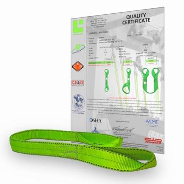 Imagem de Correias de elevação para talha, 5 cm x 25 cm, alça de levantamento de olho torcido, alça de elevação de capacidade de 5,8 kg, alça de nylon para recuperação de árvores, correia de guincho