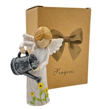 Imagem de Sengocis Presentes de jardinagem para mulheres - Estatueta de resina esculpida à mão com regador vintage, pequena decoração colecionável para jardineiros/mães/professores - Presente perfeito de
