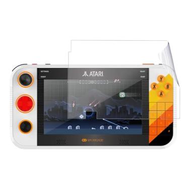 Imagem de Oshmirian Protetor de tela para My Arcade Atari Gamestation Go – Película PET macia, antiarranhões, anti-impressões digitais, protetor de tela flexível transparente HD para console portátil