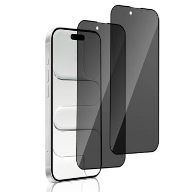 Imagem de KiimLaa Pacote com 2 protetores de tela de privacidade compatíveis com iPhone Air, vidro temperado anti-espião com toque suave e confortável, película de proteção 9H compatível com iPhone 17 Air de