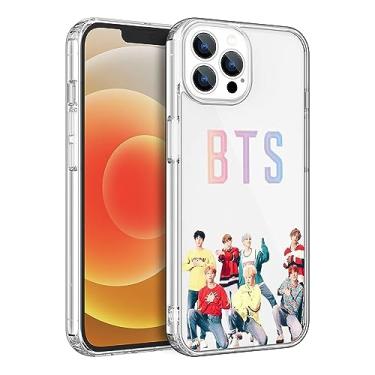 Imagem de WWDIYHOUSE Capa compatível com iPhone 15 Pro, design exclusivo de TPU macio à prova de choque transparente para homens/mulheres/meninas/meninos (Fashion-BTS-7)