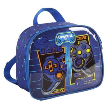 Imagem de Lancheira Térmica de Costas Game Play Infantil Escolar Passeio (Azul)