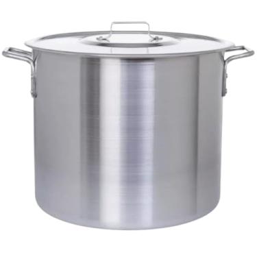 Imagem de Caldeirão Industrial em Alumínio, 30cm, 19.5 Litros, com Tampa, para Hotéis, Restaurantes e Escolas, Resistente e Durável