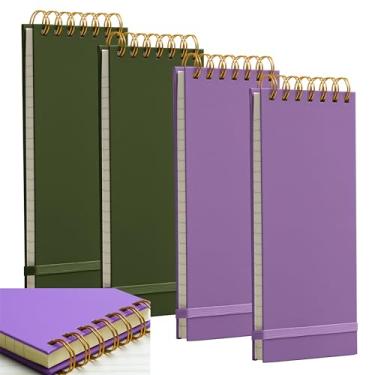 Imagem de Top Spiral Notepad Reporters Notebook 4 Pack Thick Superhard Cardboard Cover Spiral Notepad To Do List Notepad Reporter Notepad 8.8x3.75 In 4x160 Pages 100GMS Purple and Green