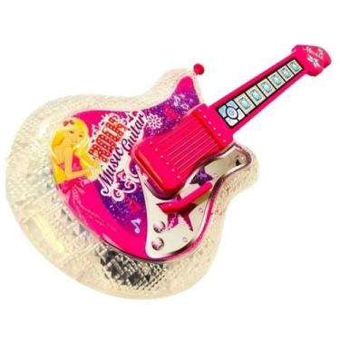 Imagem de Guitarra Rosa Com Microfone Para Explorar Sons - GBG STORE