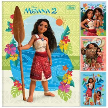 Imagem de Kit C/ 4 Caderno Moana TILIBRA Universitário BROCHURA - 80 Folhas