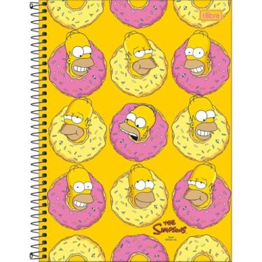 Imagem de Tilibra - Caderno Espiral Capa Dura Universitário 1 Matéria Simpsons 80 Folhas - Fundo Amarelo - Donuts