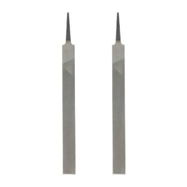 Imagem de HARFINGTON 2 limas planas de corte médio, 20 cm, dentes de corte duplo, lima de aço de alto carbono sem alça para remoção de rebarbação de madeira de metal