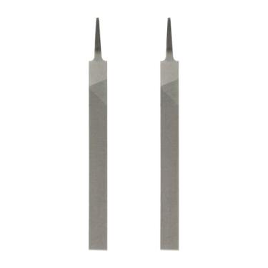 Imagem de HARFINGTON 2 limas planas de corte fino de 20 cm com dentes de corte duplo de aço de alto carbono sem alça para remoção de rebarbação de madeira de metal