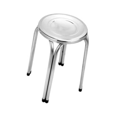 Imagem de IEUDNS Bancos empilháveis, bancos de aço inoxidável, práticos, portáteis, de metal, de sala de aula para cozinha, sala de aula, 37cm