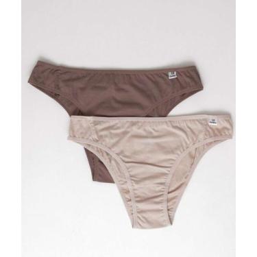 Imagem de Kit 2 Calcinhas Tanga Básica DelRio-67145, Bege, Marrom, M