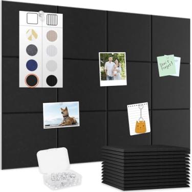 Imagem de Smarpau Quadro de cortiça grande alternativo preto pacote com 12