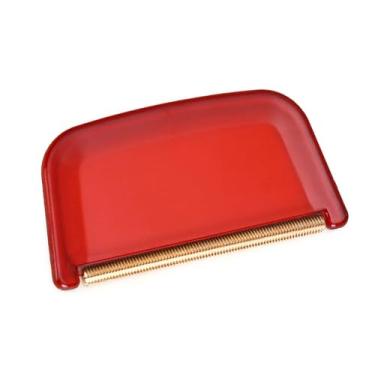 Imagem de Raspador manual de fiapos, barbeador de tecido com lâmina de cobre, compacto, portátil, raspador de fiapos, companheiro ideal de cuidados com roupas para suéteres, casacos de lã, tricô (vermelho)