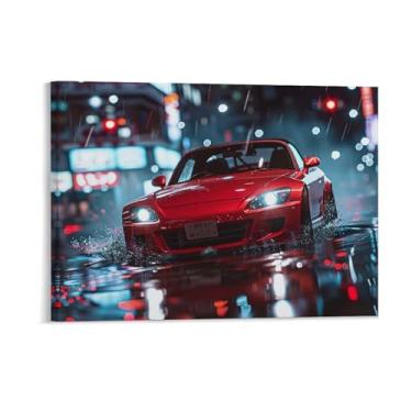 Imagem de HouLaiZhe Red Jdm Car S2000 Sports Cool Posters Canvas Wall Estética Decoração de parede Impressão de parede Sala de Galeria Decoração de parede para quarto, sala de estar, escritório, 18 x 24